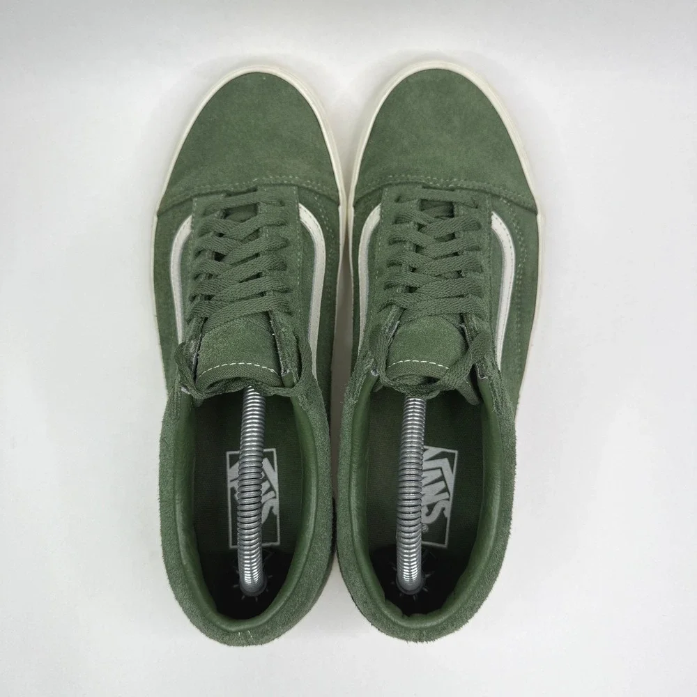 Vans Old Skool Sneakers Mens 9.5 Dried Kelp Green Suede Low Top Skate Shoes